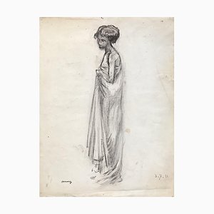 Charles Émile Moses Hornung, Jeune femme en Robe de soirée, 1911, Pencil on Paper