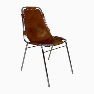 Brown Leather Les Arcs Chair by Charlotte Perriand for Le Corbusier, 1970s