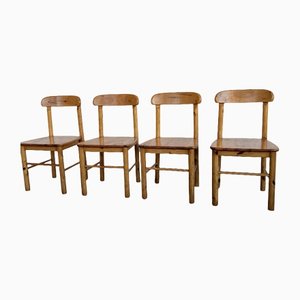 Dänische Vintage Stühle & Tisch aus Kiefernholz im Stil von Rainer Daumiller, 5er Set