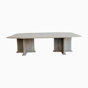 Grande Table Basse Postmoderne en Travertin, Italie