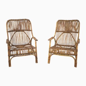 Chaises en Bambou, Italie, 1960s, Set de 2