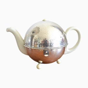 Bauhaus Era Silver Plated Globe Teapot From WMF, 1930s