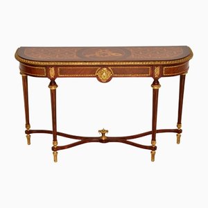 Antique French Inlaid Marquetry Console Table