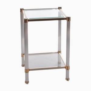 Hollywood Regency Side Table With Facet Cut Glass Plates, Italy, 1970