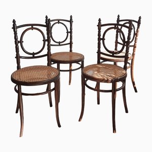 No. 62 Dining Chairs by Fischel, 1910s, Set of 4