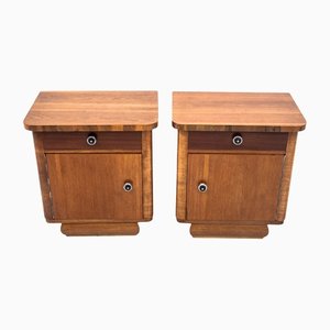 Art Deco Bedside Tables, Poland, 1950s, Set of 2