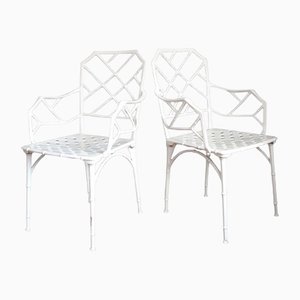Metal Chairs With Bamboo Pattern 1960s, Set of 2