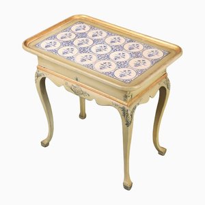 Rococo Fayencen Table, 1850s