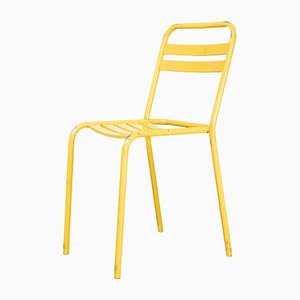 French Yellow T2 Metal Outdoor Dining Chair from Tolix, 1950