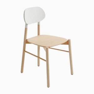 Natural Beech, White Lacquered Back Bokken Chair by Colé Italia
