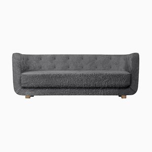 Anthracite Sheepskin and Smoked Oak Vilhelm Sofa from by Lassen