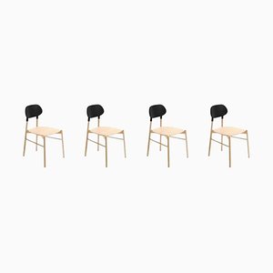 Natural Beech Black Bokken Chair by Colé Italia, Set of 4