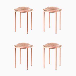 Red Cana Stool by Pauline Deltour, Set of 4