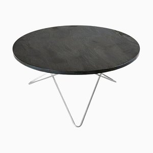 Black Slate and Steel O Coffee Table by Ox Denmarq