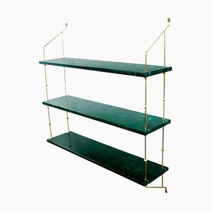 Green Indio Marble and Brass Morse Shelf by Ox Denmarq