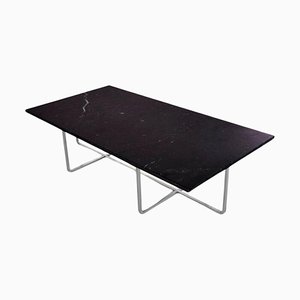 Large Black Marquina Marble and Steel Ninety Coffee Table by Ox Denmarq