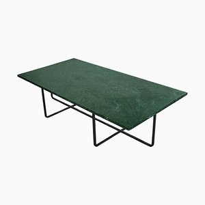 Large Green Indio Marble and Black Steel Ninety Coffee Table by Ox Denmarq