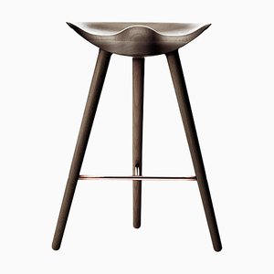 Brown Oak and Copper Counter Stool from by Lassen