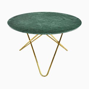 Big Green Indio Marble and Brass O Dining Table by Ox Denmarq