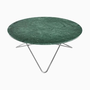 Large Green Indio Marble and Steel O Coffee Table by Ox Denmarq