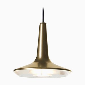 Satin Gold Kin 478 Suspension Lamp by Francesco Rota for Oluce
