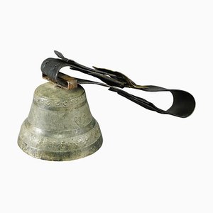 Antique Swiss Cow Bell in Casted Bronze, 1930