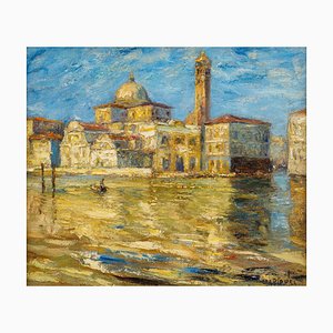 Otto E. Pippel, Canal Grande with San Geremia, Oil on Canvas
