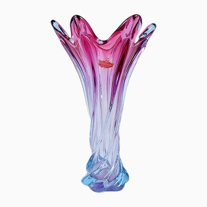 Large Italian Twisted Murano Glass Vase, 1960s