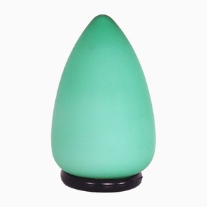 Lámpara de mesa en forma de huevo de cristal de Murano verde