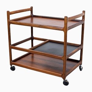 Danish Serving Cart in Rosewood by Henning Korch for CFC Silkeborg, 1960s