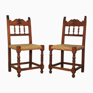 Small Wooden Chairs, Set of 2