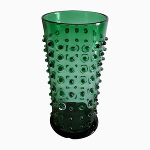 Vaso grande vintage in vetro verde, anni '70