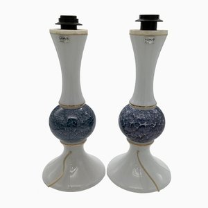 Lámparas de mesa suecas de vidrio de Luxus. Juego de 2