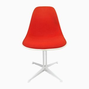 Amerikanischer Roter Gepolsterter Beistellstuhl mit Lafonda Gestell von Ray & Charles Eames für Herman Miller, 1960er