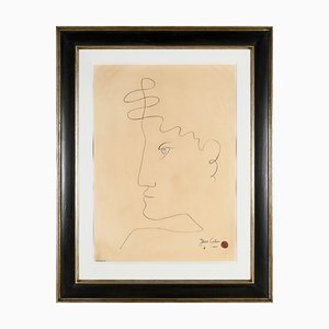 Jean Cocteau, Portrait, 1961, Encre sur Papier