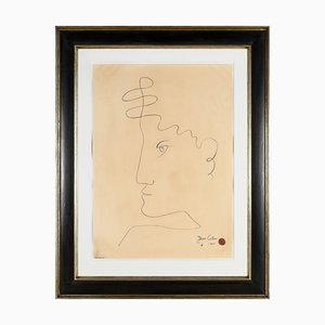 Jean Cocteau, Retrato, 1961, Tinta sobre papel