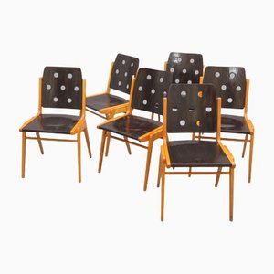 Viennese Stacking Chairs by Franz Schuster 1959, Set of 6
