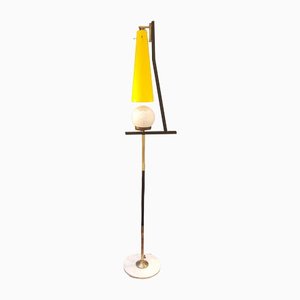 Italienische Stehlampe mit Lampenschirmen aus Muranoglas und Marmorfuß