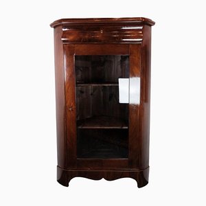 Antique Late Empire Mahogany Corner Cabinet with Shelves, 1840s