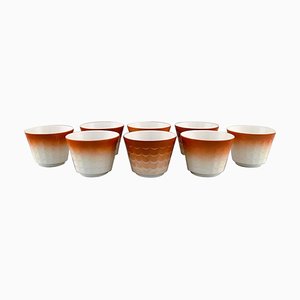 Pots à Herbes Art Déco en Porcelaine Émaillée par Wilhelm Kåge pour Gustavsberg, Set de 8
