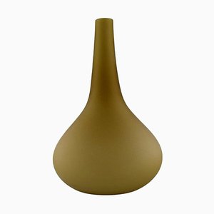 Large Teardrop-Shaped Vase in Smoky Mouth-Blown Murano Art Glass from Salviati