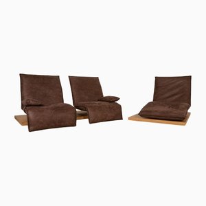 Brown Epos 2 Fabric Two Seater Recliner with Relax Function from Koinor, Set of 2