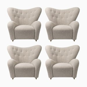 Dark Beige Sahco Zero the Tired Man Lounge Chairs from by Lassen, Set of 4