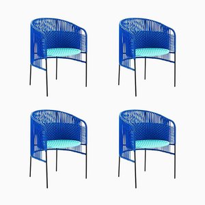Chaises de Salon Caribe Bleues par Sebastian Herkner, Set de 4
