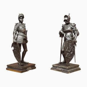 Figurines Antiques en Bronze, Set de 2