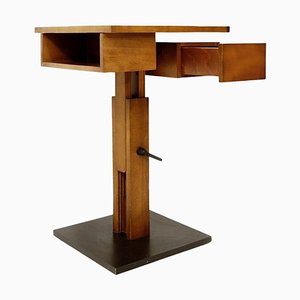 Mid-Century Italian Adjustable Side Table in Wood, 1960s