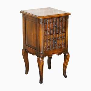 Faux Book Front Side End Table with Twin Drawers