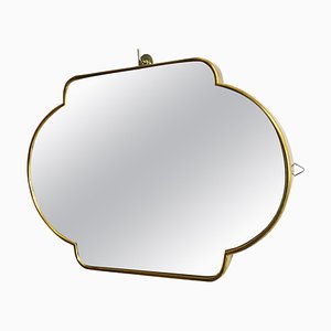Mid-Century Italian Wall Mirror in Brass, 1950s
