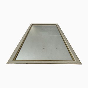 XXL Mid-Century Gold & White Frame Mirror, Germany, 1950s