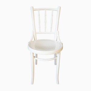 Mid-Century White Painted Bistro Chairs from Thonet, Set of 2